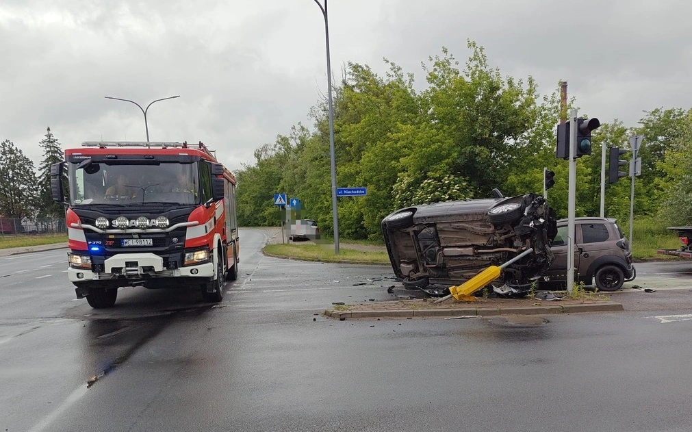 Wypadek trzech samochodów w Ciechanowie