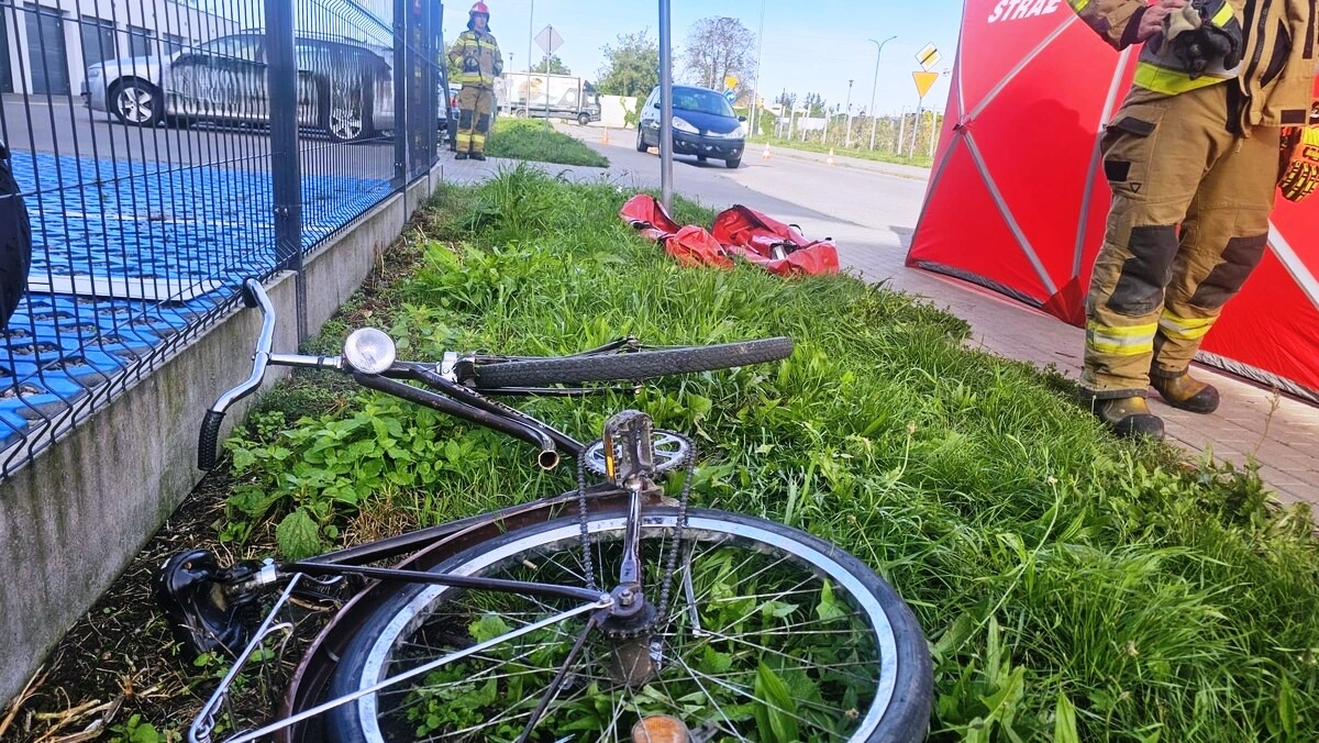 wypadek rowerzysty w Ciechanowie