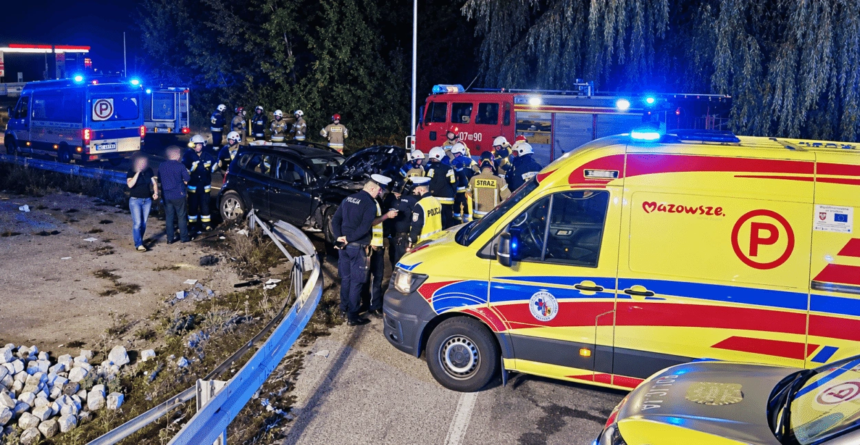 Wypadek na DK57 w Krasińcu, cztery osoby ranne