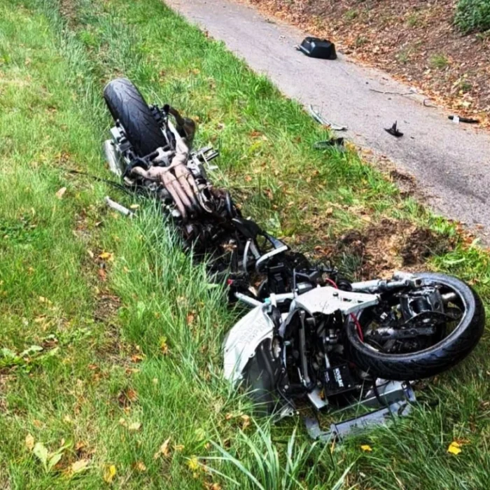 Wypadek motocyklisty w Bieńkach Karkutach
