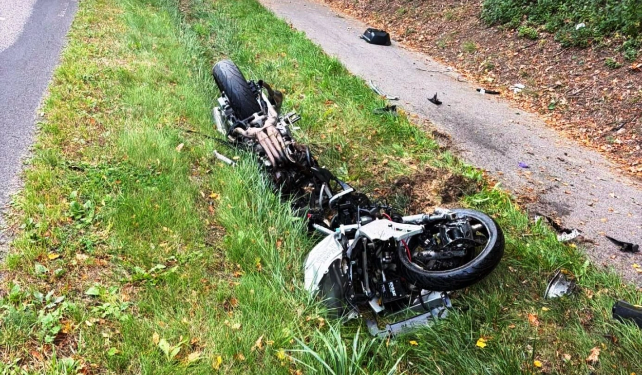 Wypadek motocyklisty w Bieńkach Karkutach
