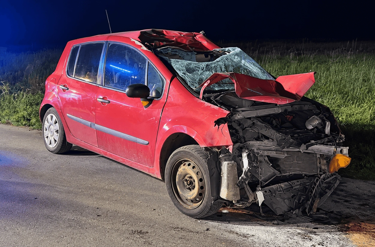 Zderzenie Renault z ciągnikiem rolniczym w Szwelicach